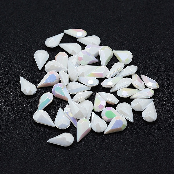 

PandaHall Acrylic Point Rhinestone Pointed Back Cabochons, Faceted, teardrop, AB Color, White, 10x6x3~4mm Acrylic Rhinestone Teardrop White