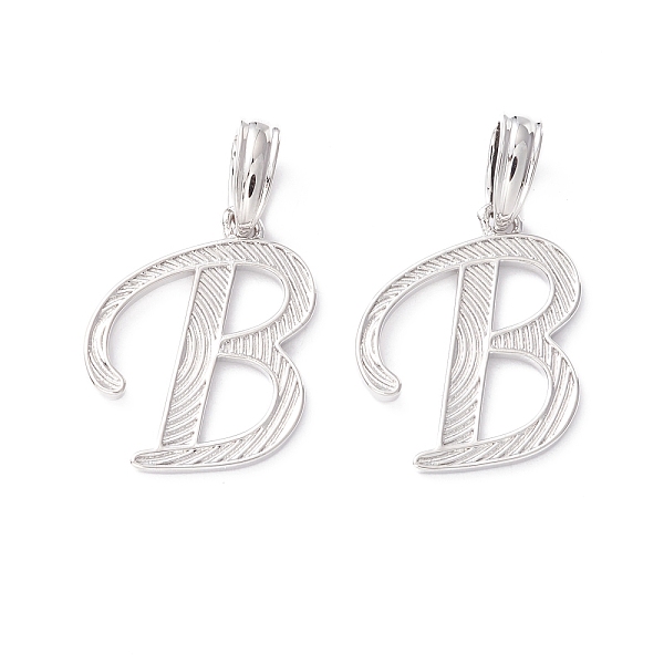 

PandaHall Rack Plating Eco-Friendly Brass Letter Pendants, Real Platinum Long-Lasting Plated, Cadmium Free & Lead Free, Letter.B...