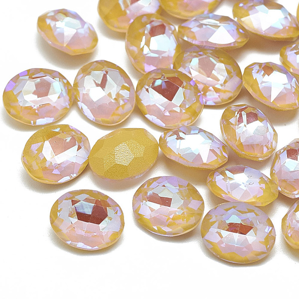 PandaHall Pointed Back K9 Glass Rhinestone Cabochons, Back Plated, Fluorescent, Oval, Light Smoked Topaz, 10x8x5mm Glass Rhinestone Oval PandaHall Pointed Back K9 Glass Rhinestone Cabochons, Back Plated, Fluorescent, Oval, Light Smoked Topaz, 10x8x5mm Glass Rhinestone Oval