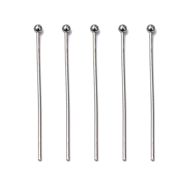 

PandaHall 304 Stainless Steel Ball Head pins, Stainless Steel Color, 30x0.8mm, 20 Gauge, Head: 2mm 304 Stainless Steel