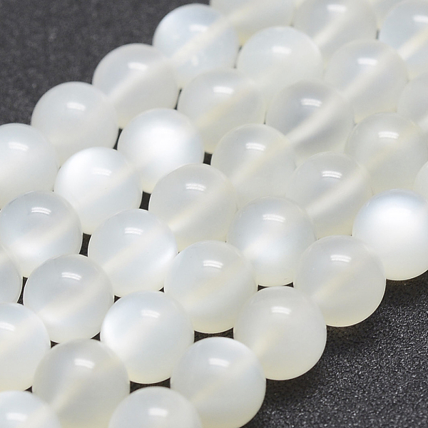 

PandaHall Natural White Moonstone Beads Strands, Round, 10mm, Hole: 1mm, about 41pcs/strand, 15.7 inch(40cm) White Moonstone Round