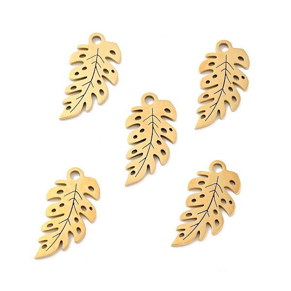 

PandaHall 201 Stainless Steel Pendants, Palm Leaf , Golden, 16.5x8.5x1mm, Hole: 1.4mm 201 Stainless Steel Leaf