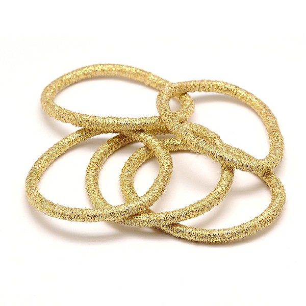 

PandaHall Girl's Hair Accessories, Nylon Thread Elastic Fiber Hair Ties, Ponytail Holder, Gold, 44mm Elastic Fibre Gold