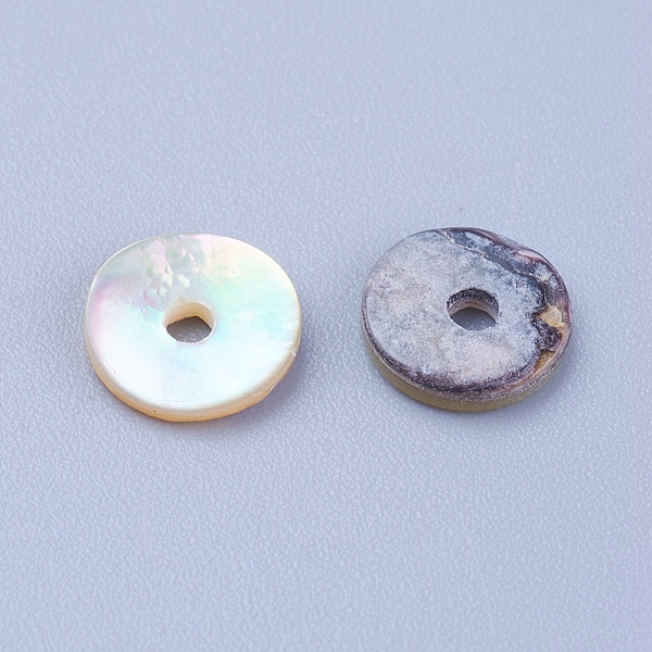 

PandaHall Natural Sea Shell Beads, Disc/Flat Round, Heishi Beads, 8x1.5mm, Hole: 1mm Other Sea Shell Disc