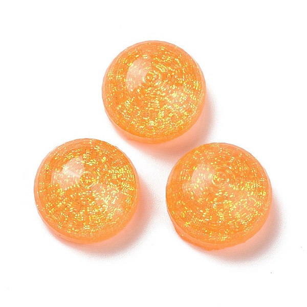 

PandaHall Translucent Resin Cabochons, with Glitter Powder, Half Round , Coral, 16x9.5mm Resin Half Round Red