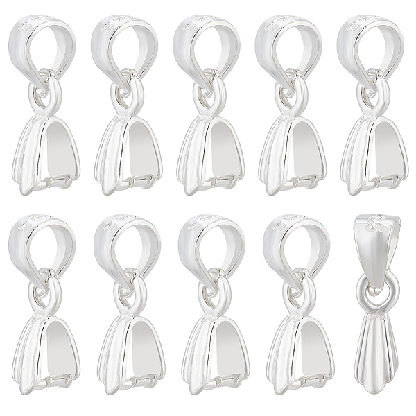 

PandaHall BENECREAT 10Pcs 925 Sterling Silver Ice Pick Pinch Bails, Silver, 7.5x2mm, Hole: 3.5mm, Pin: 0.8mm Sterling Silver