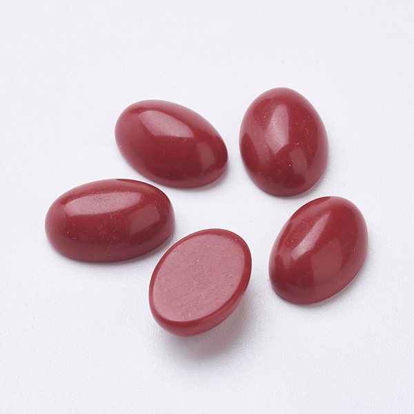 

PandaHall Synthetic Coral Cabochons, Oval, 14x10x5mm Synthetic Coral Oval Red