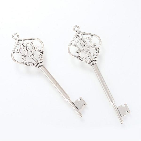 

PandaHall Tibetan Style Alloy Big Pendants, Skeleton Key, Cadmium Free & Lead Free, Antique Silver, 69x21.5x5mm, Hole: 2mm, about...