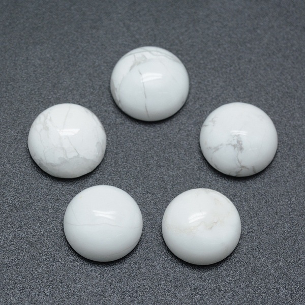 

PandaHall Natural Howlite Cabochons, Half Round, 8x3.5~4mm Howlite Half Round