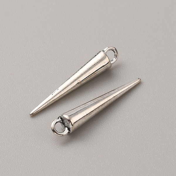 

PandaHall Zinc Alloy Pendants, Cone/Spike, Platinum, 25x4mm, Hole: 2mm Alloy Cone