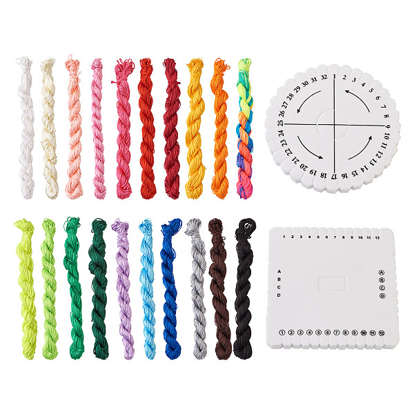 

PandaHall Cheriswelry Bracelet Knitting Tray, Braided Board Rope Knot Thread Handmade, with Nylon Thread, Mixed Color, 15x0.9cm, 1pc Plastic..., Multicolor