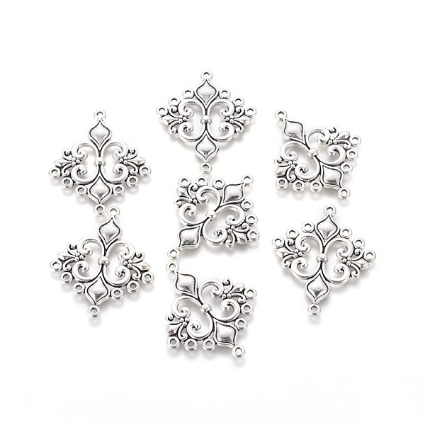 

PandaHall Tibetan Style Alloy Chandelier Component Links, Cadmium Free & Nickel Free & Lead Free, Rhombus, Antique Silver, 36x30x2mm, Hole...
