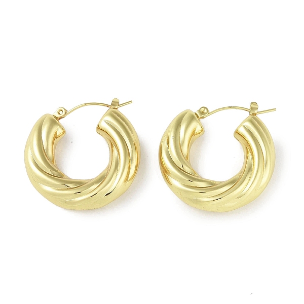 

PandaHall Ion Plating(IP) 304 Stainless Steel Hoop Earrings for Women, Toroidal, Real 18K Gold Plated, 29x8mm 304 Stainless Steel Others