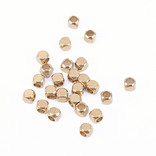 

PandaHall Brass Spacer Beads, Nickel Free, Cube, Raw(Unplated), 4x4mm, Hole: 2.5mm Brass Cube