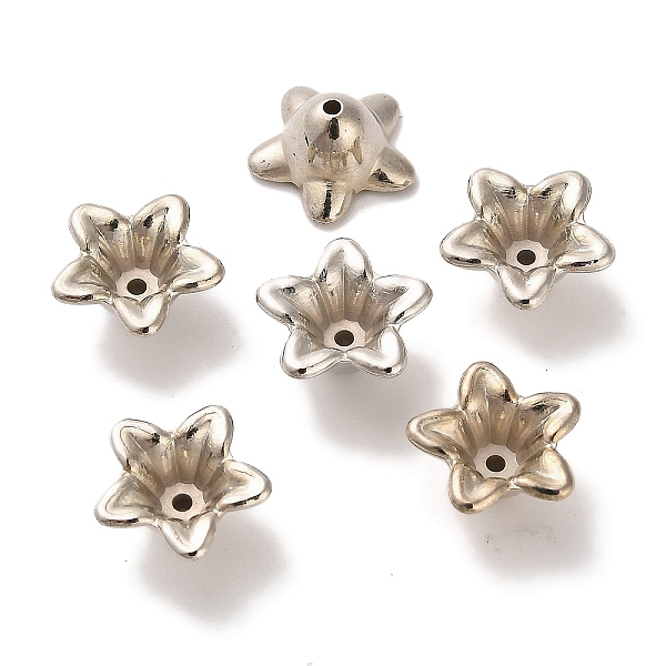 

PandaHall CCB Bead Caps, Flower, Platinum, 12.5x6mm, Hole: 1.2mm Acrylic