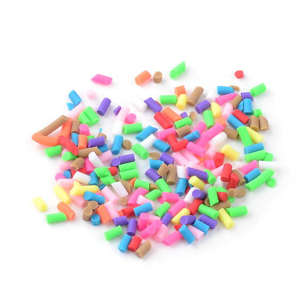

PandaHall Handmade Polymer Clay Beads, Undrilled/No Hole Beads, Column, Colorful, 1~9x1mm Polymer Clay Column