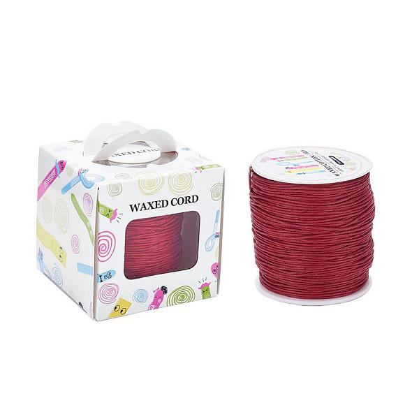 

PandaHall Waxed Cotton Cords, Red, 1mm, about 100yards/roll(91.44m/roll), 300 feet/roll Waxed Cotton Cord Round Red