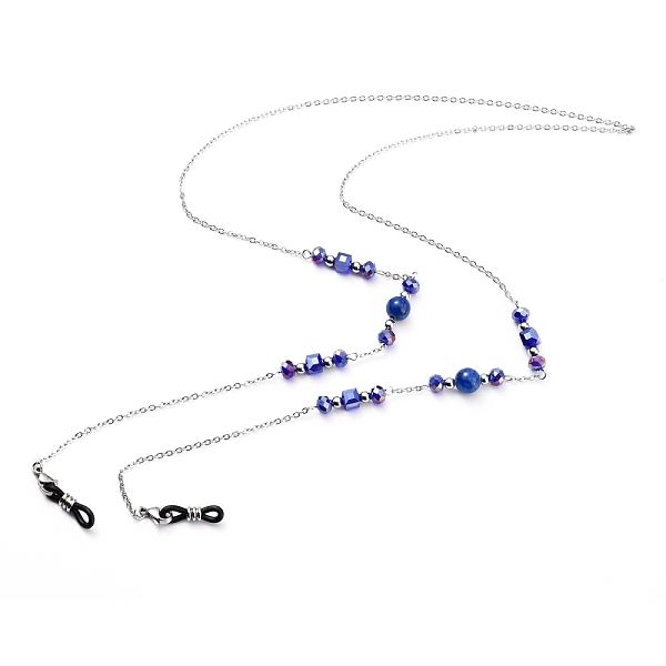 

PandaHall 304 Stainless Steel Eyeglasses Chains, Neck Strap for Eyeglasses, with Cable Chains, Glass Beads, Natural Gemstone Round Beads and..., Multicolor