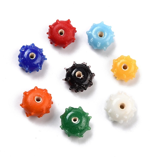 

PandaHall Handmade Lampwork Beads, Sea Urchin, Mixed Color, 7~9x12~15mm, Hole: 1.8~2.5mm Lampwork Other Animal Multicolor