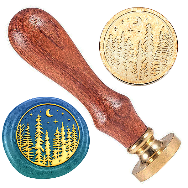 

PandaHall Wax Seal Stamp Set, Golden Tone Sealing Wax Stamp Solid Brass Head, with Retro Wood Handle, for Envelopes Invitations, Gift Card...