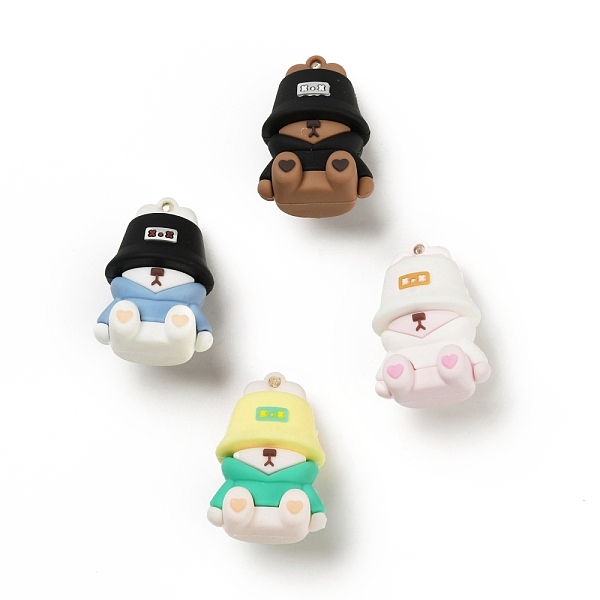 

PandaHall PVC Plastic Pendants, Dog with Hat, Random Color, 45x31x29mm, Hole: 3mm PVC Dog Multicolor