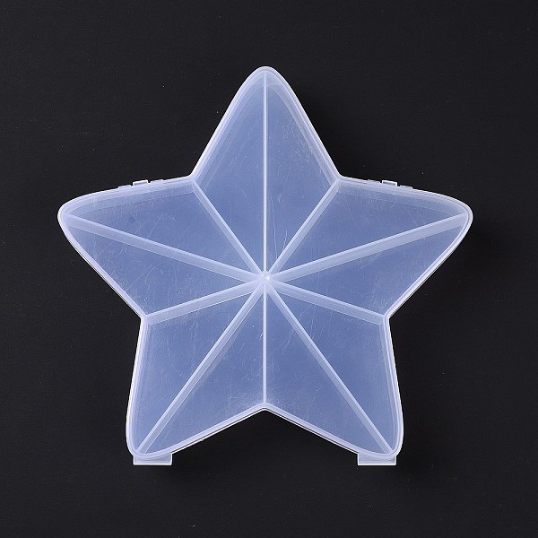 

PandaHall 10 Grids Transparent Plastic Box, Star Shaped Bead Containers for Small Jewelry and Beads, WhiteSmoke, 17.3x17.9x2.5cm, Inner..., White