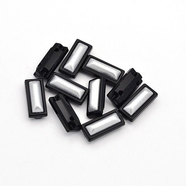 

PandaHall Sew on Taiwan Acrylic, Garment Accessories, Rectangle, Silver, 18x8x7mm, Hole: 1mm Acrylic Rhinestone Rectangle Silver
