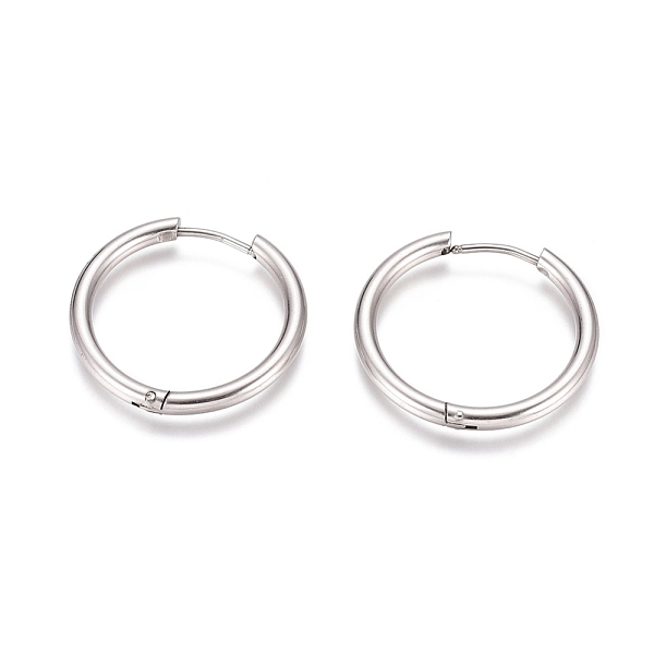 

PandaHall 304 Stainless Steel Huggie Hoop Earrings, with 316 Surgical Stainless Steel Pin, Ring, Stainless Steel Color, 25x2.5mm, 10 Gauge...
