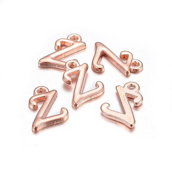 

PandaHall Rose Gold Plated Alloy Letter Pendants, Rack Plating, Letter.Z, 13x10x2mm, Hole: 1.5mm Alloy Letter Z
