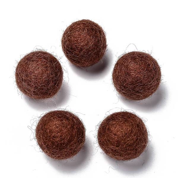 PandaHall Wool Felt Balls, Coconut Brown, 18~22mm Fibre