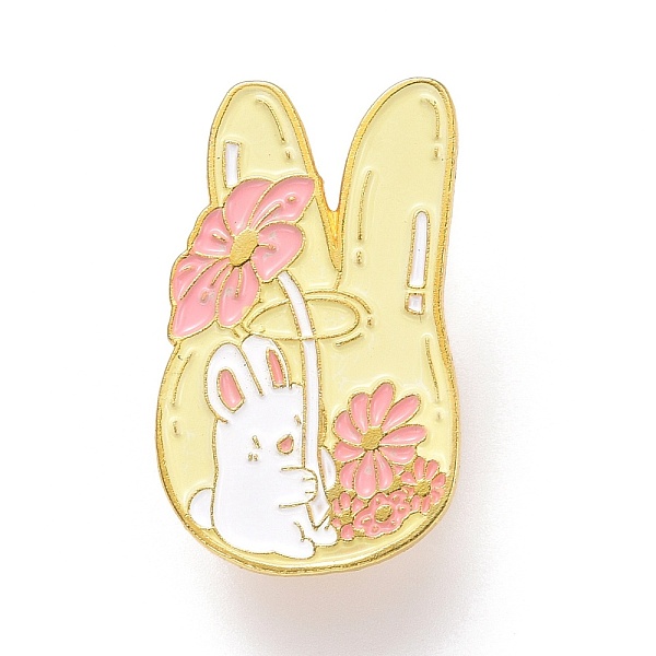

PandaHall Rabbit with Flower Enamel Pin, Animal Alloy Enamel Brooch for Backpack Clothes, Golden, Champagne Yellow, 30x18x9.5mm, Pin: 1mm....