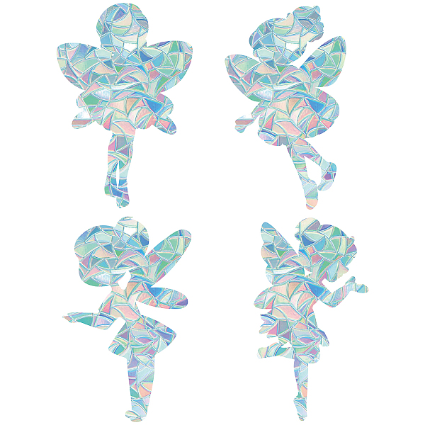 

PandaHall GORGECRAFT 16Pcs Fairy Window Clings 4 Styles Angel Prism Window Stickers Collision Proof Rainbow Static Window Decals Non...