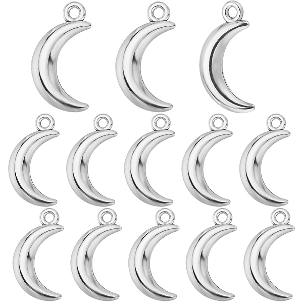 

PandaHall SUNNYCLUE 120Pcs Tibetan Style Alloy Pendants, Moon, Antique Silver, 18x9.5x3mm, Hole: 1.6mm Alloy Moon