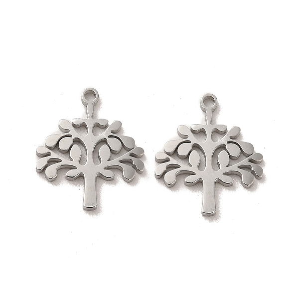 

PandaHall 304 Stainless Steel Pendants, Tree of Life Charms, Stainless Steel Color, 17x14.5x1.4mm, Hole: 1.4mm 304 Stainless Steel Tree