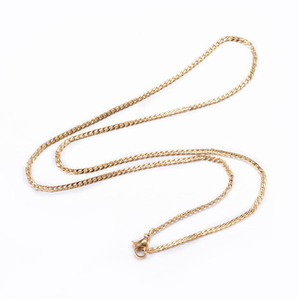 

PandaHall Ion Plating(IP) 304 Stainless Steel Curb Chain Necklaces, with Lobster Claw Clasps, Golden, 19.7 inch(50cm), 2mm 304 Stainless...