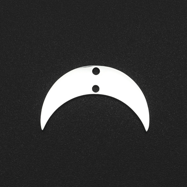 

PandaHall 201 Stainless Steel 2-Loop Link Pendants, Laser Cut, Crescent, Stainless Steel Color, 12x20x1mm, Hole: 1.4mm 201 Stainless Steel...