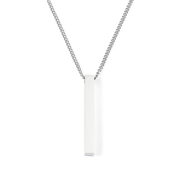 

PandaHall 201 Stainless Steel Pendant Necklaces, Rectangle, Stainless Steel Color, 23.62 inch(60cm) 201 Stainless Steel Rectangle
