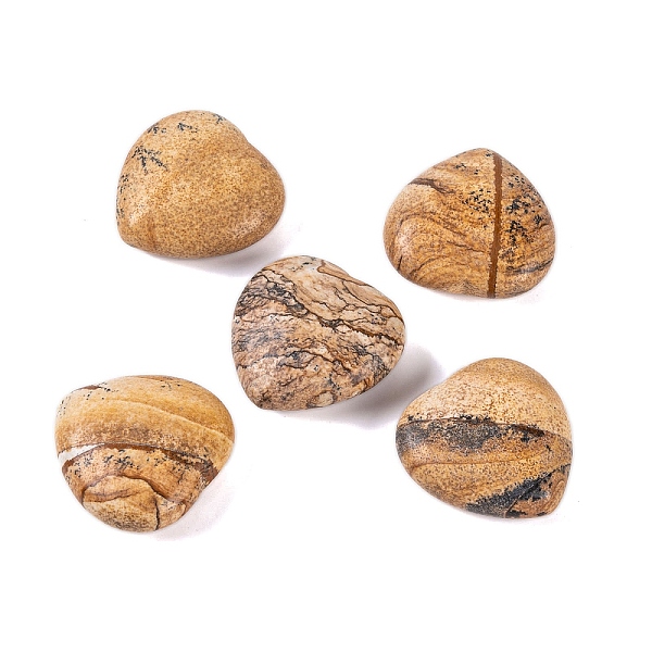 

PandaHall Natural Picture Jasper Healing Stones, Heart Love Stones, Pocket Palm Stones for Reiki Ealancing, 30x30x11.5~12.5mm Picture Jasper...