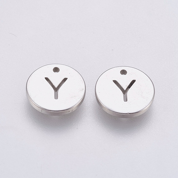 

PandaHall 304 Stainless Steel Charms, Flat Round with Letter, Stainless Steel Color, Letter.Y, 10x1mm, Hole: 1mm 304 Stainless Steel Letter...