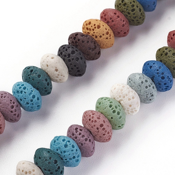 Brins de perles de pierre de lave naturelle