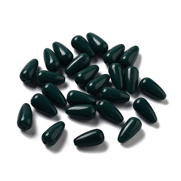 

PandaHall Opaque Acrylic Beads, Two Tone, Teardrop, Dark Green, 11.5x6mm, Hole: 1.4mm Acrylic Teardrop