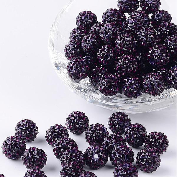 

PandaHall Pave Disco Ball Beads, Polymer Clay Rhinestone Beads, Grade A, Round, Amethyst, PP14(2~2.1mm), 10mm, Hole: 1.0~1.2mm Polymer..., Purple