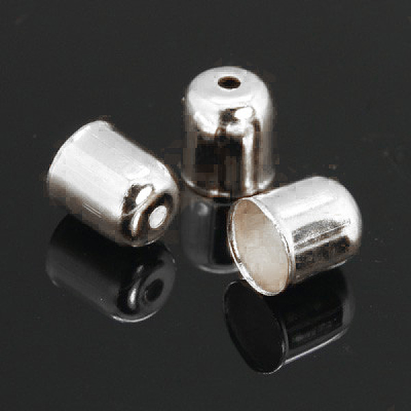 

PandaHall Iron Cord Ends, End Caps, Bell, Silver Color Plated, 8x7mm, Hole: 1.5mm, 6mm Inner Diameter Iron Silver