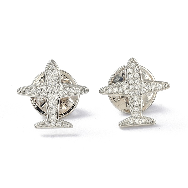 

PandaHall Sparkling Plane Brooch Pin, Brass Cubic Zirconia Breastpin for Bride Girl Women, Platinum, 15x16x12mm Brass+Cubic Zirconia Clear