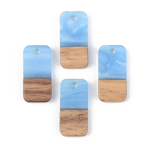 

PandaHall Opaque Resin & Walnut Wood Pendants, Rectangle, Cornflower Blue, 21.5x10x3mm, Hole: 2mm Resin+Wood Rectangle Blue