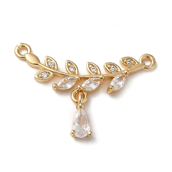 

PandaHall Brass Micro Pave Cubic Zirconia Pendants, Leaf with Teardop Charm, Golden, 20x24x2.5mm, Hole: 1.2mm Brass+Cubic Zirconia Teardrop..., Clear