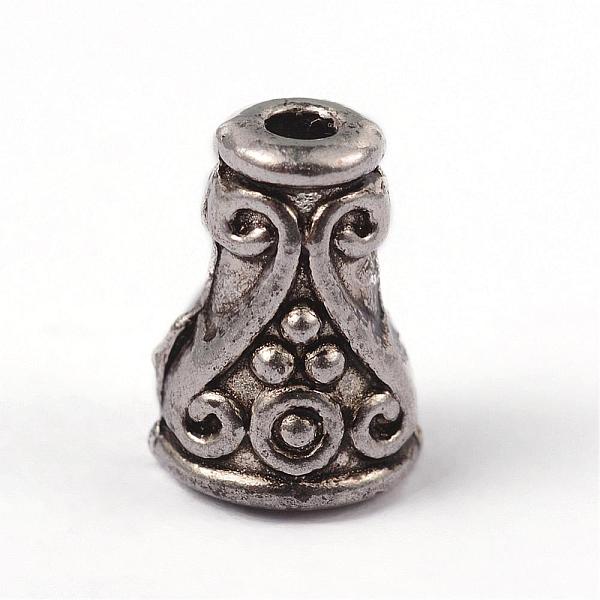

PandaHall Tibetan Style Alloy Bead Cones, Apetalous, Lead Free & Cadmium Free, Antique Silver, 10x7mm, Hole: 2mm and 5mm Alloy
