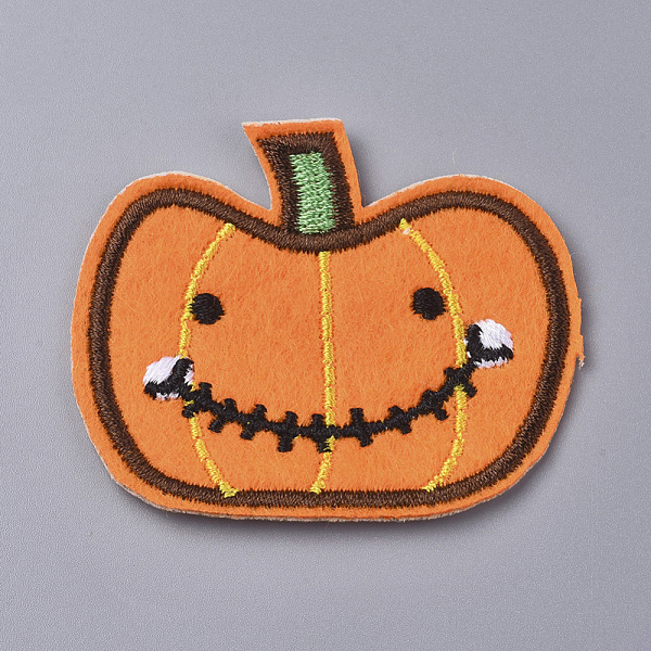PandaHall Computerized Embroidery Cloth Iron on/Sew on Patches, Costume Accessories, Pumpkin Jack-O'-Lantern Jack-o-Lantern, for Halloween...