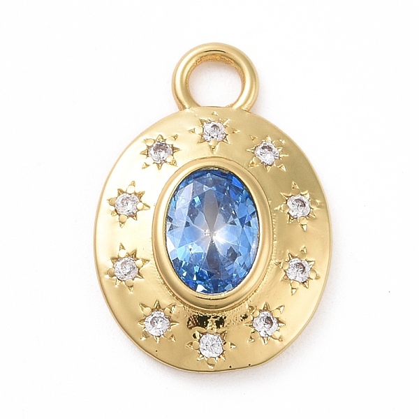 

PandaHall Eco-friendly Brass Micro Pave Cubic Zirconia Pendants, Cadmium Free & Lead Free, Long-Lasting Plated, Golden, Oval with Star...