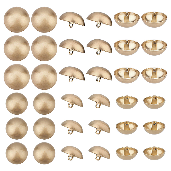 PandaHall CHGCRAFT 40Pcs 2 Sizes Domed Mushroom Metal Shank Buttons 1-Hole Domed Button Light Coffee Button Set for Fabrics Crafts DIY...